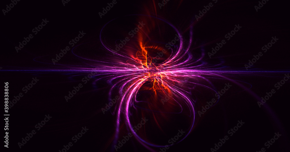 3D rendering abstract colorful fractal light background