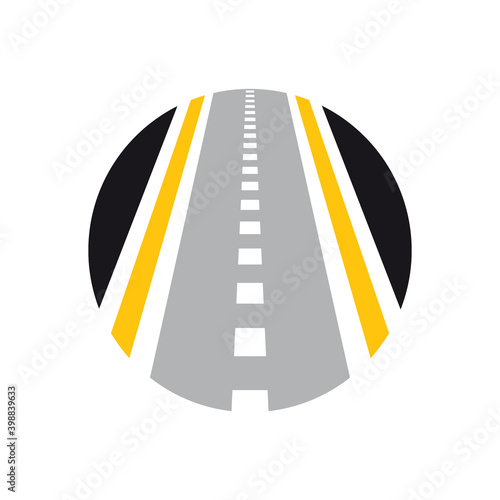Vector highway logo combination. Curved road and roadway symbol.