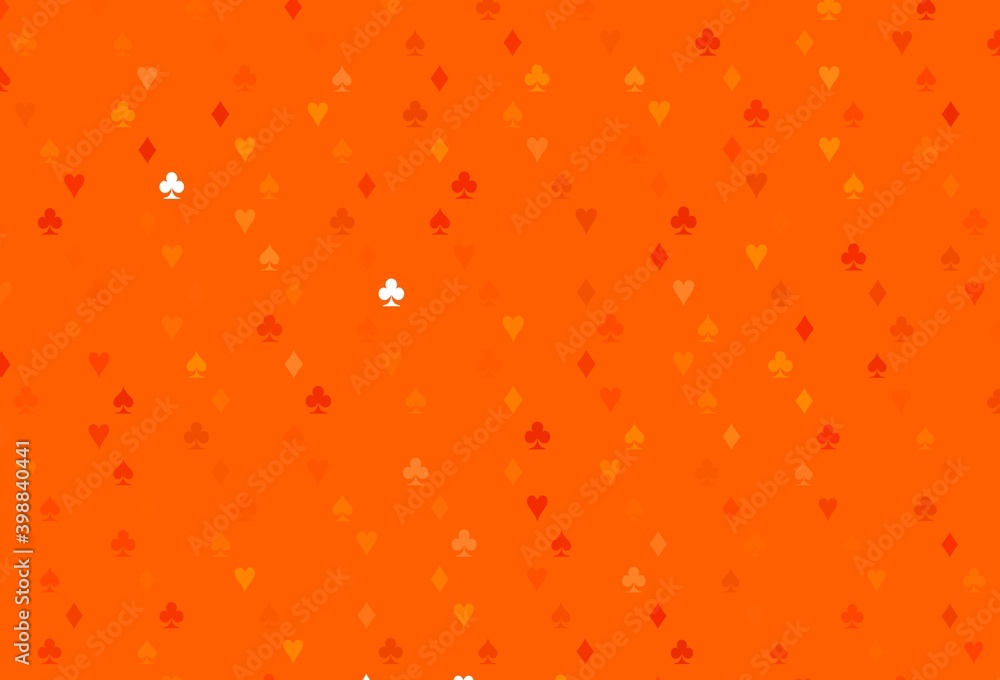 Light Orange vector cover with symbols of gamble. Light Orange vector cover with symbols of gamble.