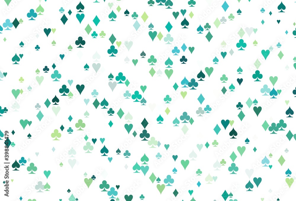 Light Green, Yellow vector background with cards signs. Light Green, Yellow vector background with cards signs.