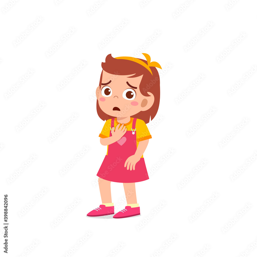cute little kid girl show scared and worried pose expression cute little kid girl show scared and worried pose expression