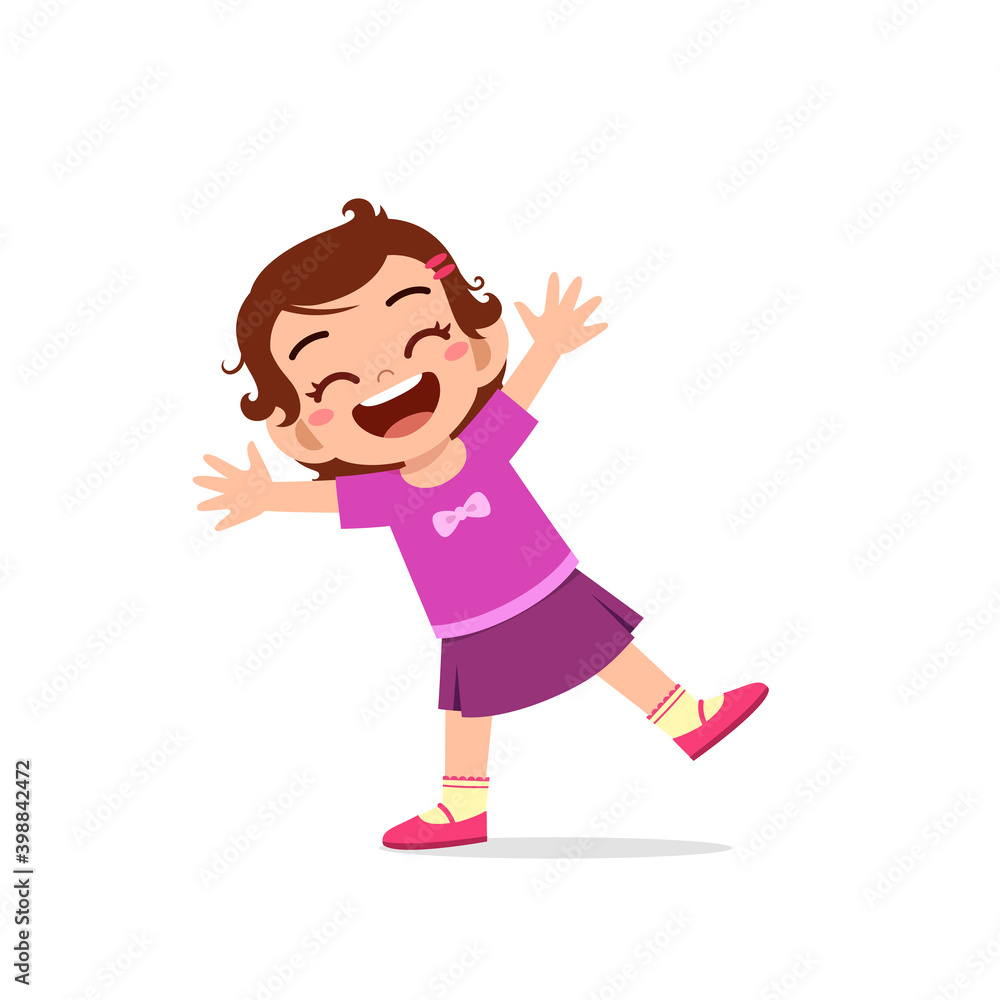 cute little kid girl show happy and celebrate pose expression cute little kid girl show happy and celebrate pose expression