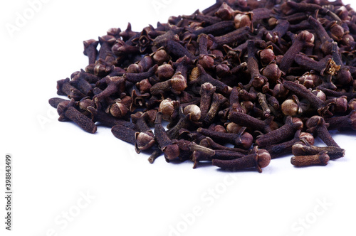 Dried cloves isolated on white background.