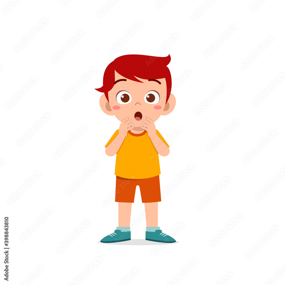 cute little kid boy show shock and amazed pose expression cute little kid boy show shock and amazed pose expression