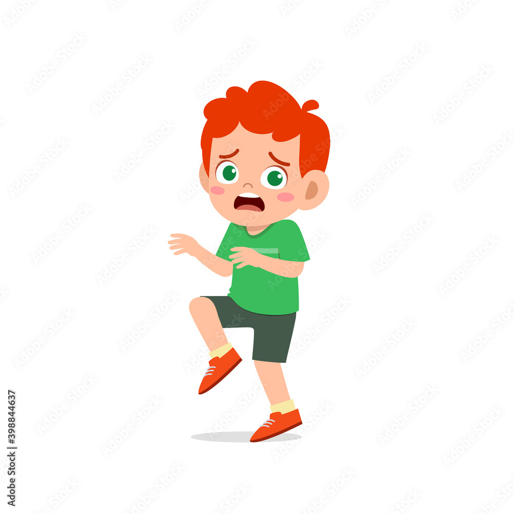 cute little kid boy show worry and scared pose expression cute little kid boy show worry and scared pose expression