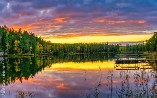 Sunset at the lake in autumn season © Pawel Pajor