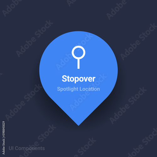 destination, pin, stopover map spotlight location vector Icon.