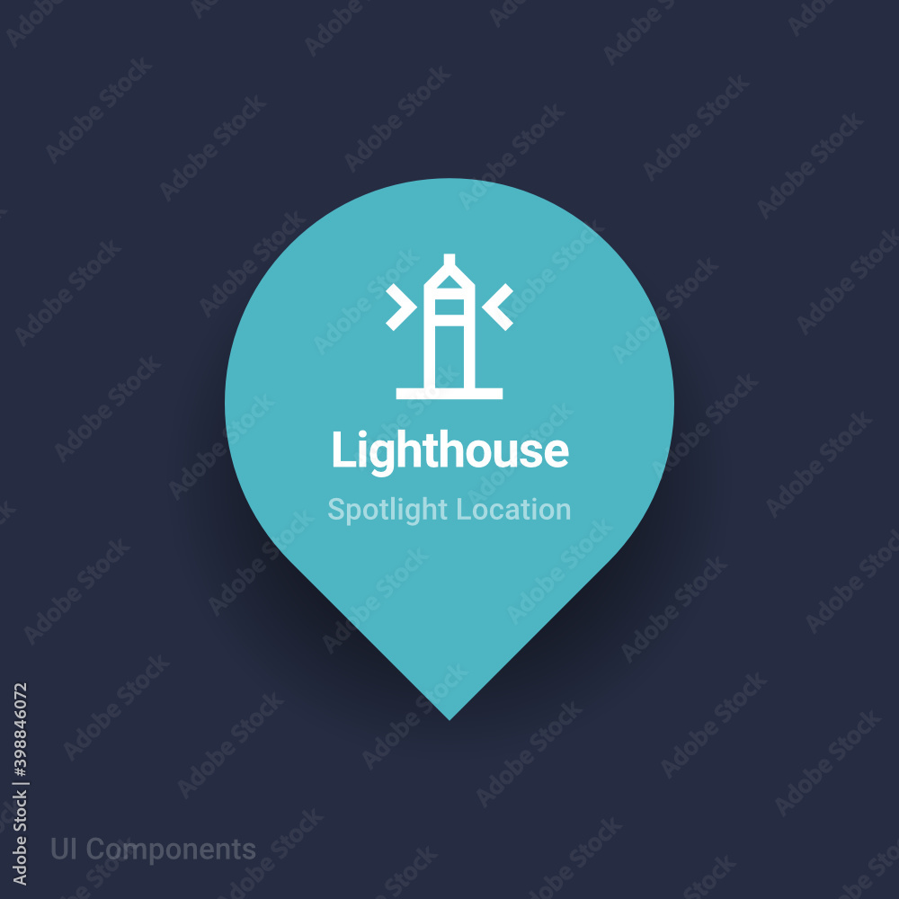 lighthouse map spotlight location vector Icon. lighthouse map spotlight location vector Icon.