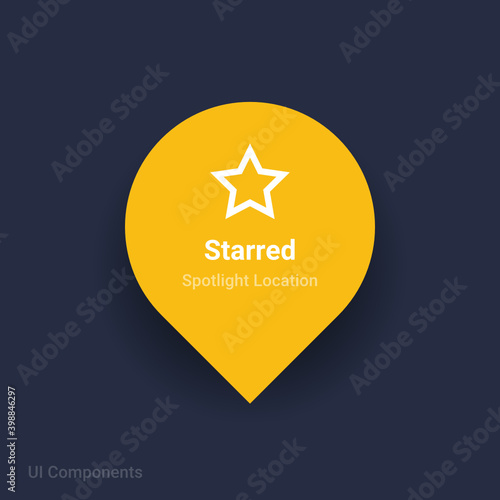 starred map spotlight location vector Icon.