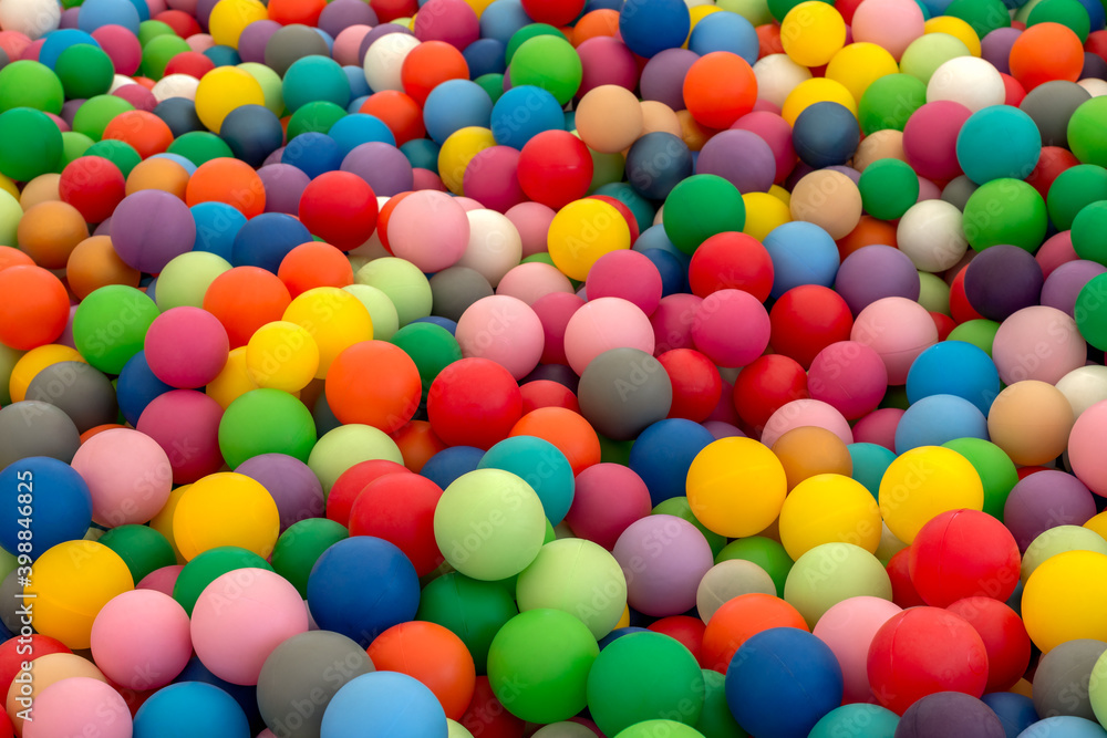 Ball Pit Pool with rainbow colors plastic balls for children to play. Dry pool Ball Pit Pool with rainbow colors plastic balls for children to play. Dry pool
