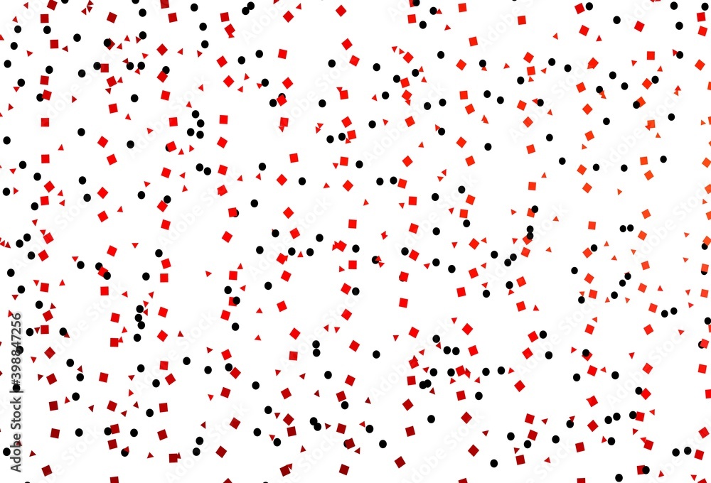 Light Red vector texture in poly style with circles, cubes.