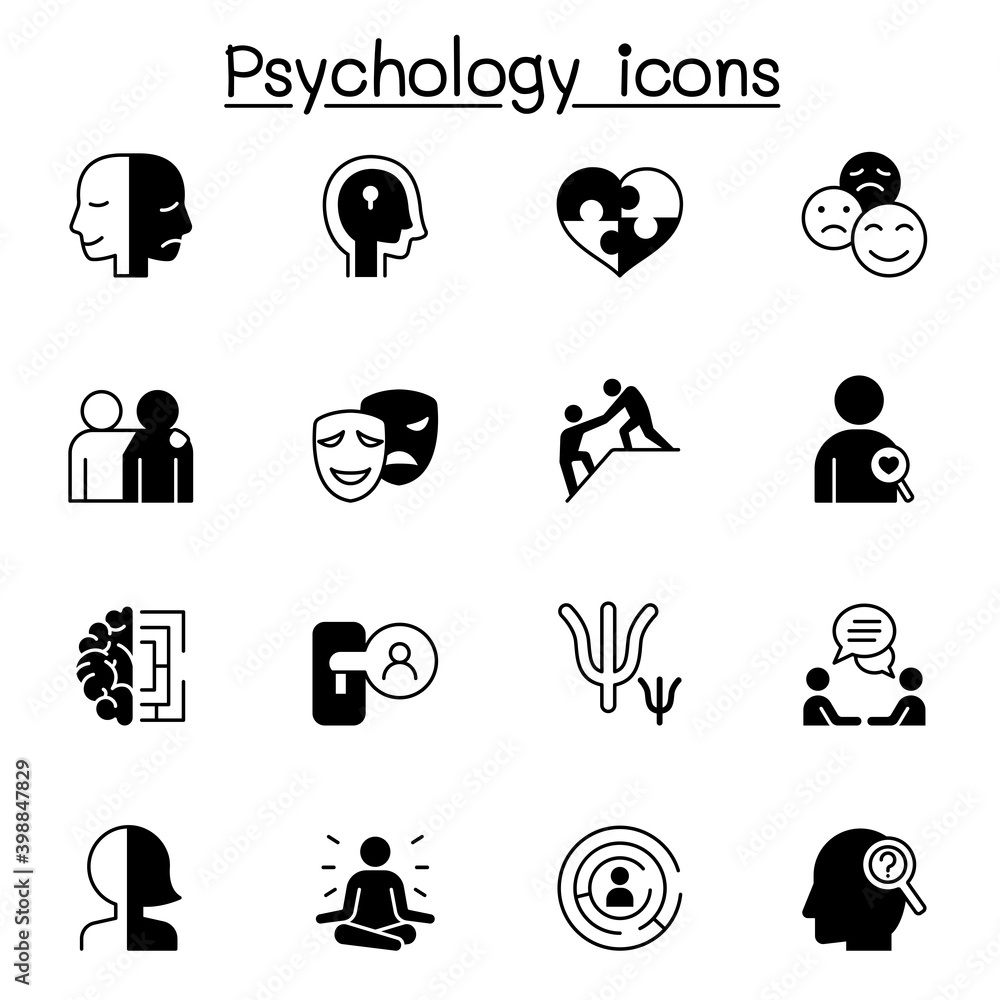 Psychology icons set vector illustration graphic design Psychology icons set vector illustration graphic design