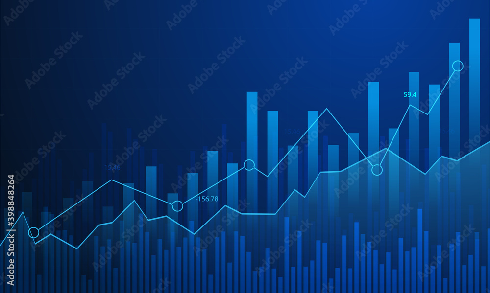 Stock and Graph design background. Business graph banner design eps10 vector. Illustration.