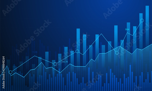 Stock and Graph design background. Business graph banner design eps10 vector. Illustration.