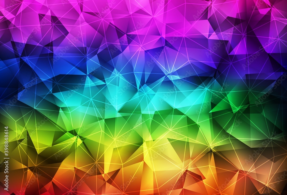 Obraz premium Dark Multicolor vector background with polygonal style.