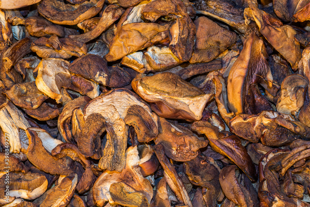 A texture of semi-dry mushrooms