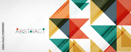 Geometric abstract background. Techno color triangle shapes. Vector illustration for covers, banners, flyers and posters and other designs