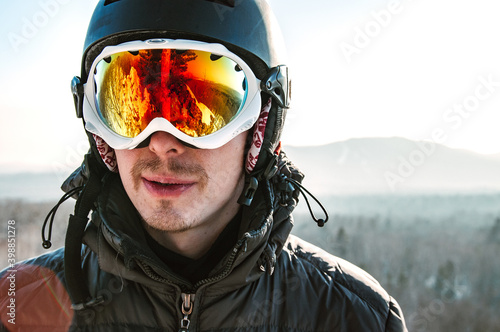 The guy in the ski helmet and glasses