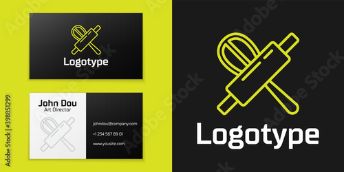 Logotype line Kitchen whisk and rolling pin icon isolated on black background. Cooking utensil, egg beater. Cutlery sign. Food mix symbol. Logo design template element. Vector.