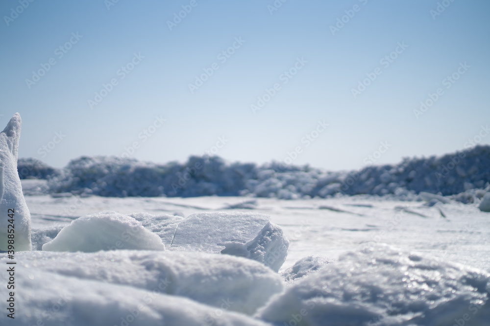 ice floes and the sky in winter