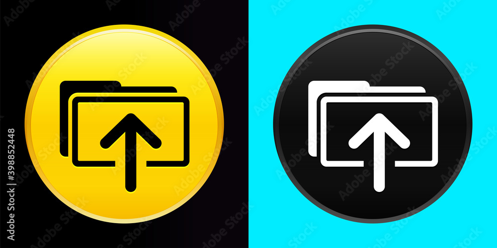 Upload files icon flat exclusive button set Upload files icon flat exclusive button set