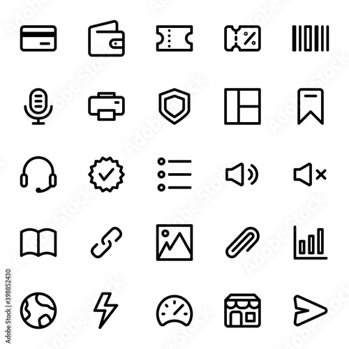 Dashboard and Essential UI Icon in Line Style. Good for website, app mobile and any purpose.