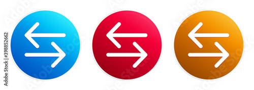 Transfer arrow icon premium trendy round button set