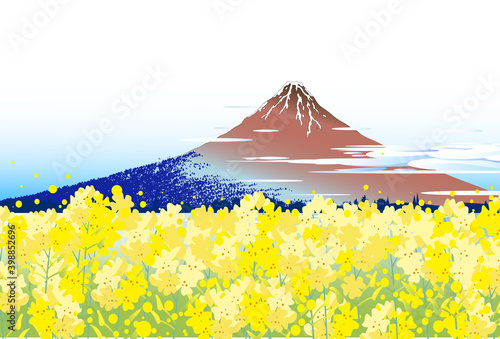 富士山と菜の花畑