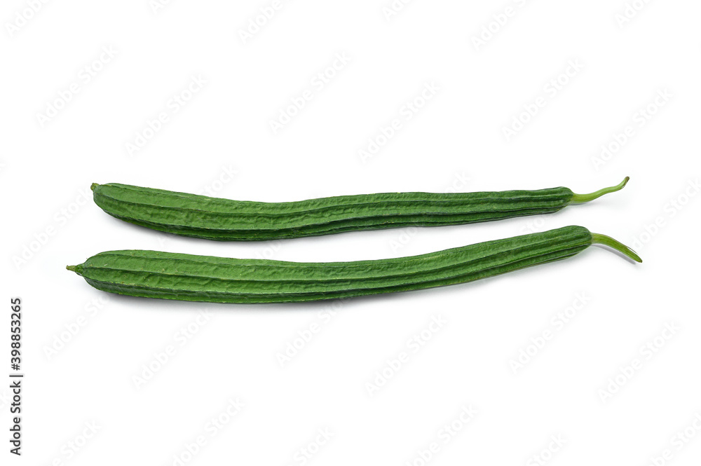Two fresh whole zucchini isolated on white background. Top view Two fresh whole zucchini isolated on white background. Top view