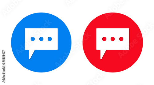 Comment icon flat trendy round button set