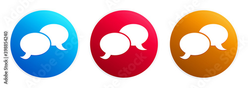 Chat icon premium trendy round button set