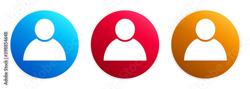 Person icon premium trendy round button set