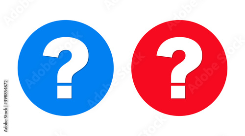 Question mark icon flat trendy round button set