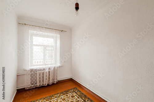 Russia, Moscow- April 17, 2020: interior room apartment shabby old sloppy not modern furnishings. cosmetic repairs required