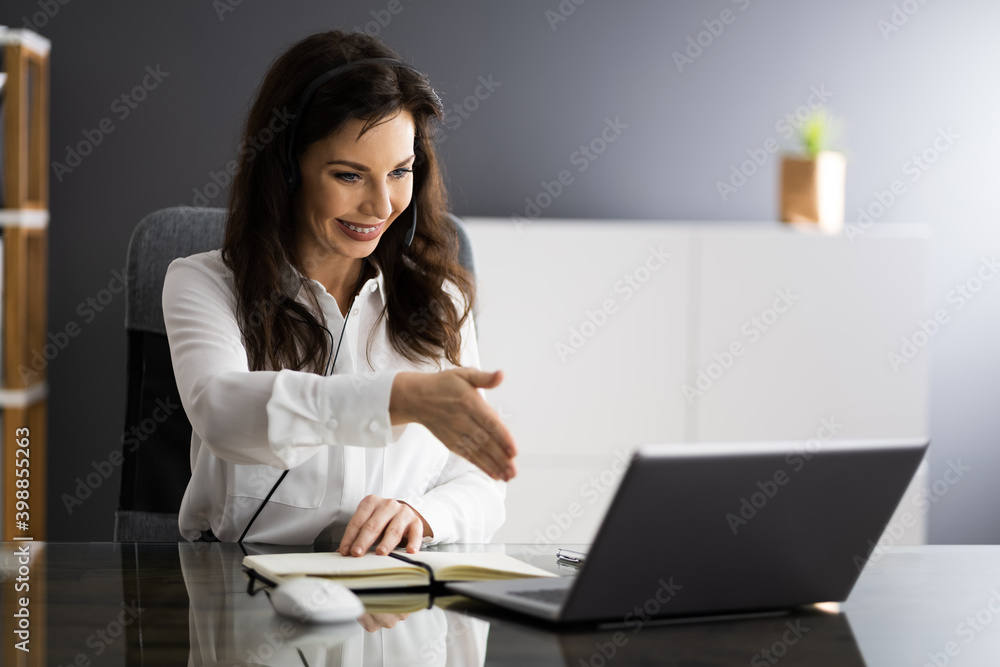 Virtual Personal Assistant Woman Making Video Call Virtual Personal Assistant Woman Making Video Call