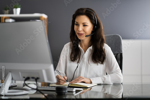 Virtual Personal Assistant Woman Making Video Call photo