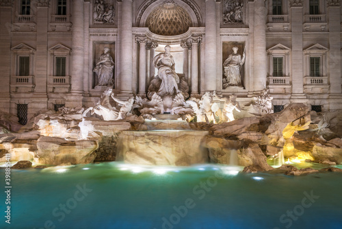 Beautiful architecture of the Trevi Fountain in Rome, Italy 