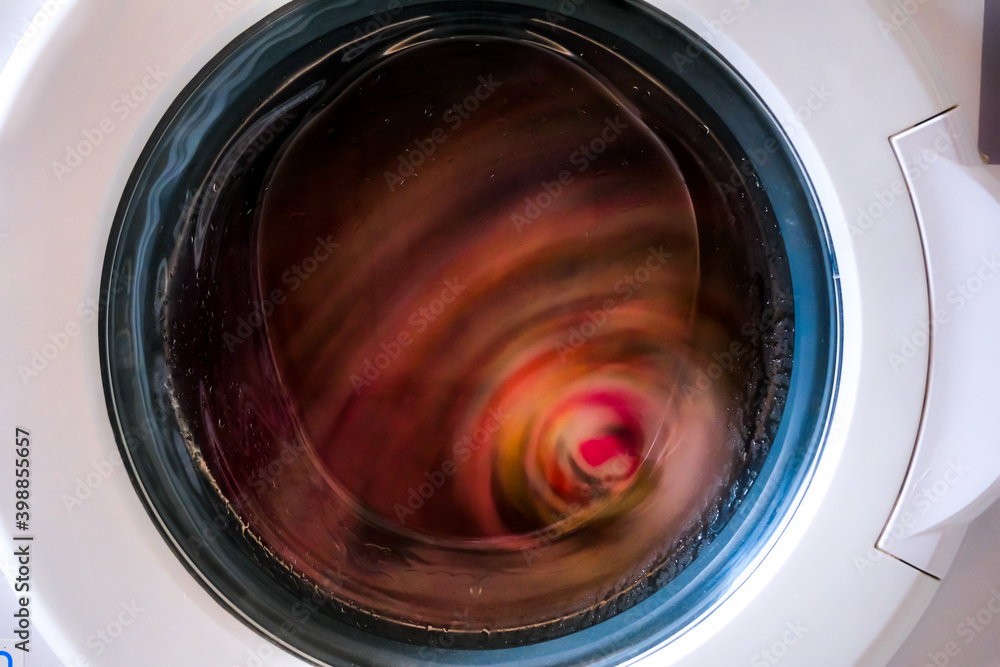 Washing machine with dirty clothes inside Washing machine with dirty clothes inside