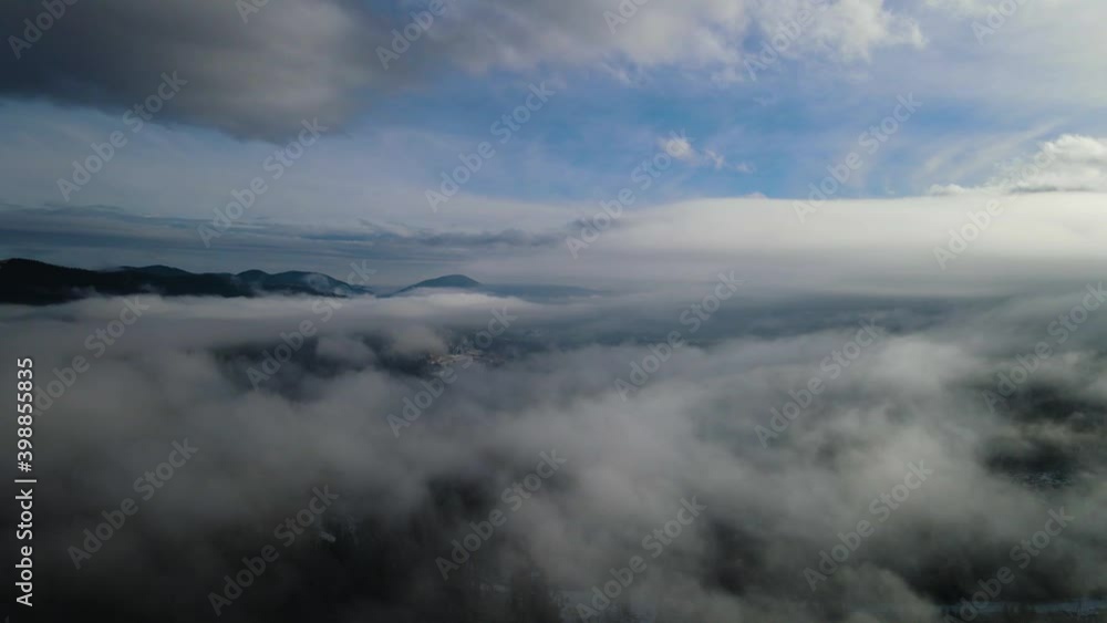 Winter forest Flight above the clouds above the clouds aerial photography 4K video Winter forest Flight above the clouds above the clouds aerial photography 4K video