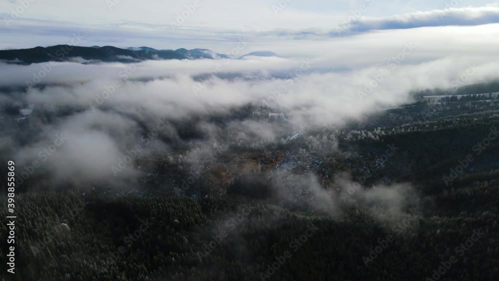 Winter forest Flight above the clouds above the clouds aerial photography 4K video Winter forest Flight above the clouds above the clouds aerial photography 4K video