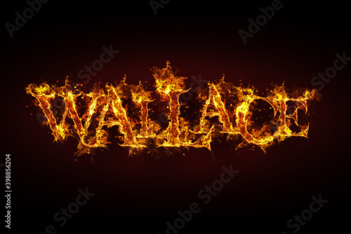 Wallace name made of fire and flames