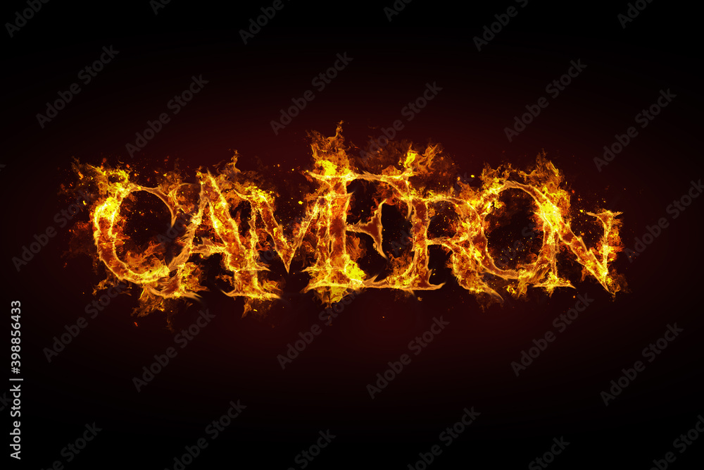 Cameron name made of fire and flames Cameron name made of fire and flames