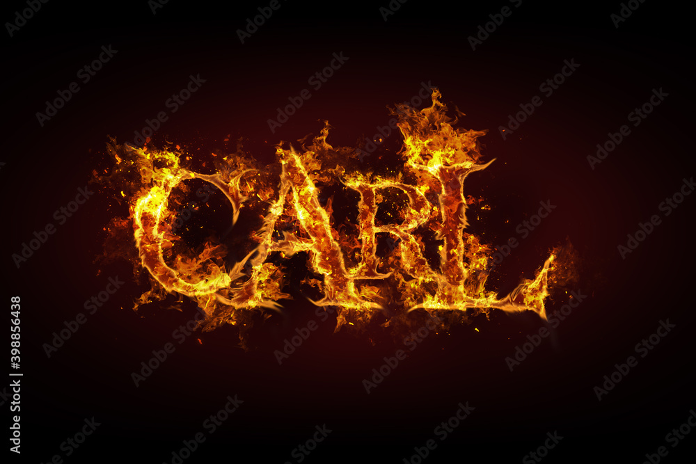 Carl name made of fire and flames Carl name made of fire and flames