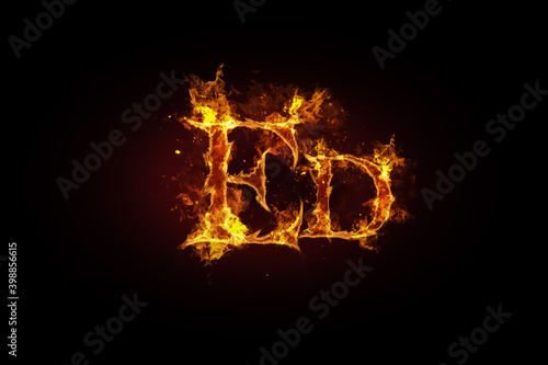 Ed name made of fire and flames