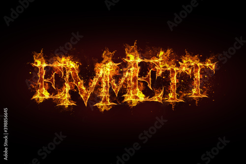 Emmett name made of fire and flames