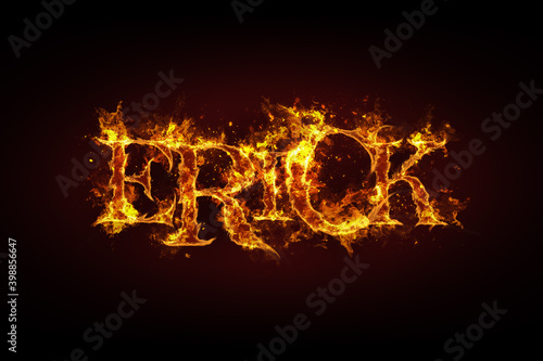 Erick name made of fire and flames