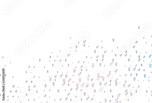 Light blue  red vector pattern with gender elements.