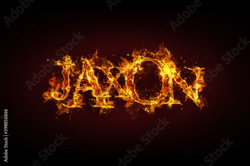 Jaxon name made of fire and flames