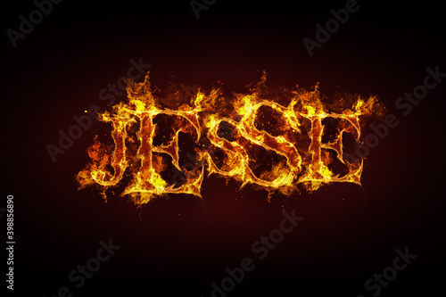 Jesse name made of fire and flames