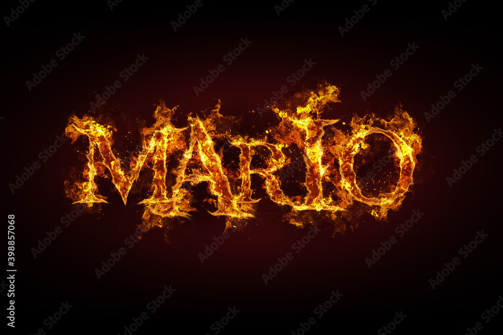 Mario name made of fire and flames Mario name made of fire and flames